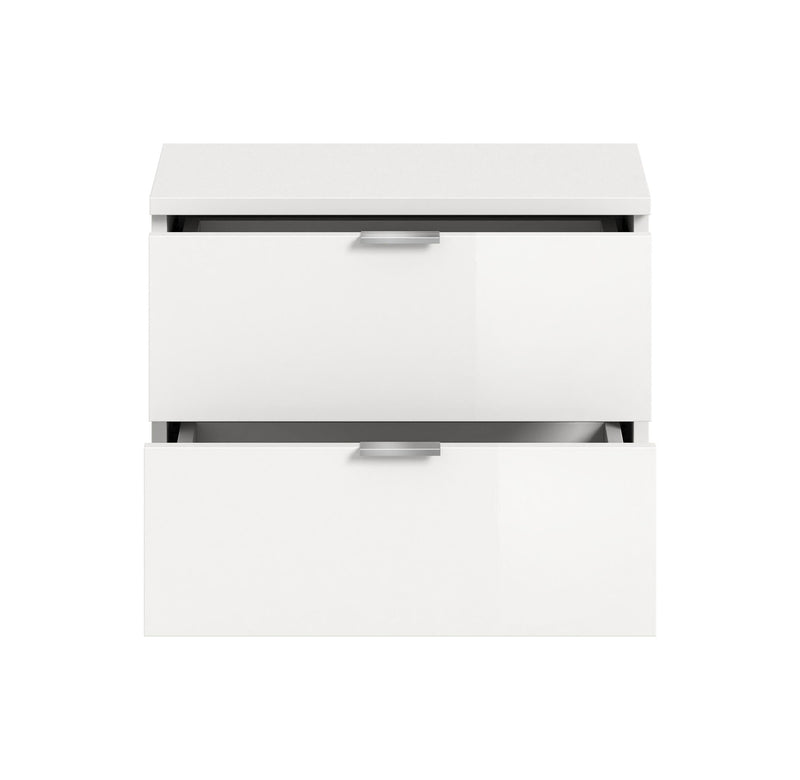 Sitzbank Weiß Hochglanz, Modern, Kompakt, 52x42x37 cm, 2 Schubkästen
