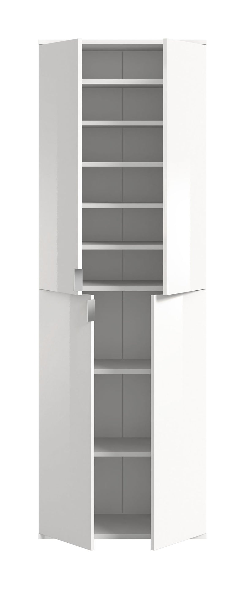 Garderobenschrank Weiß-Hochglanz, Spanplatte, 122x193x34 cm