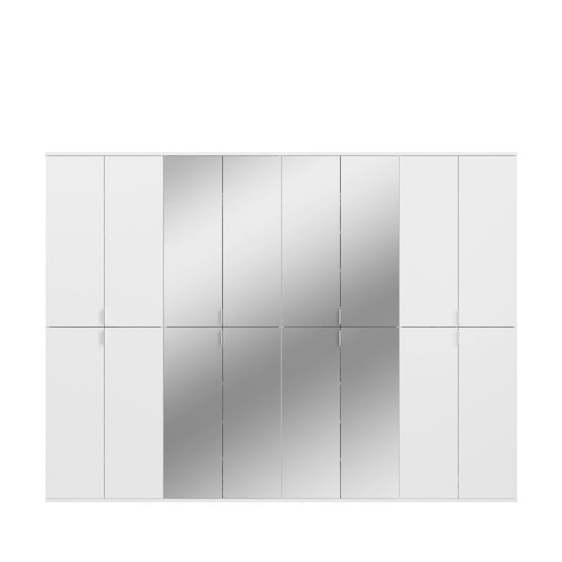 Garderobenschrank Weiß-Nachbildung Hochglanz 244x193x34 cm