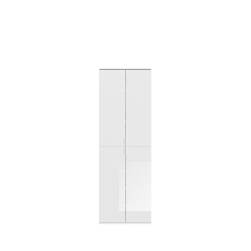 Garderobenschrank Weiß-Nachbildung Hochglanz 244x193x34 cm