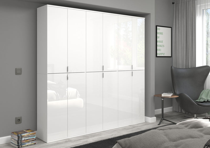 Garderobenschrank Weiß-Nachbildung Hochglanz 183x193x34 cm