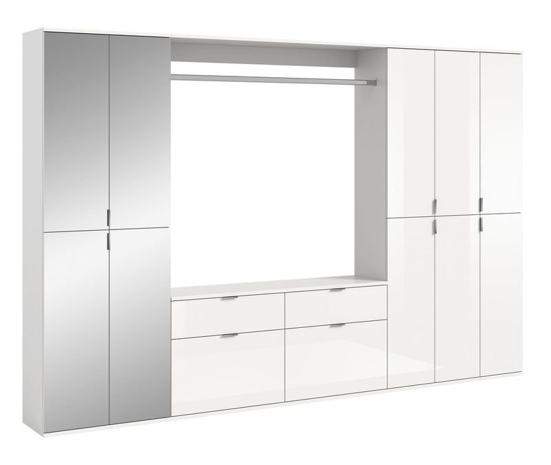 Garderobenkombination Weiß Hochglanz 273x193x34 cm Modern Elegant