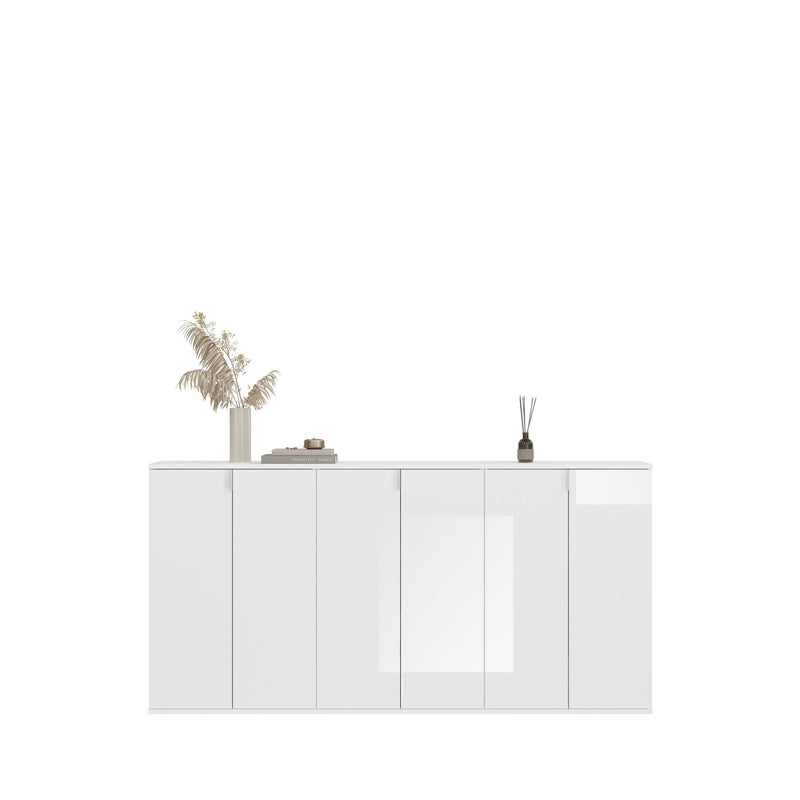 Garderobenkombination Weiß-Nachbildung Hochglanz 183x99x34 cm