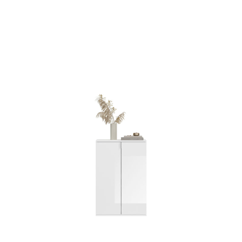 Garderobenkombination Weiß Hochglanz, 152x99x34 cm, modern, elegant