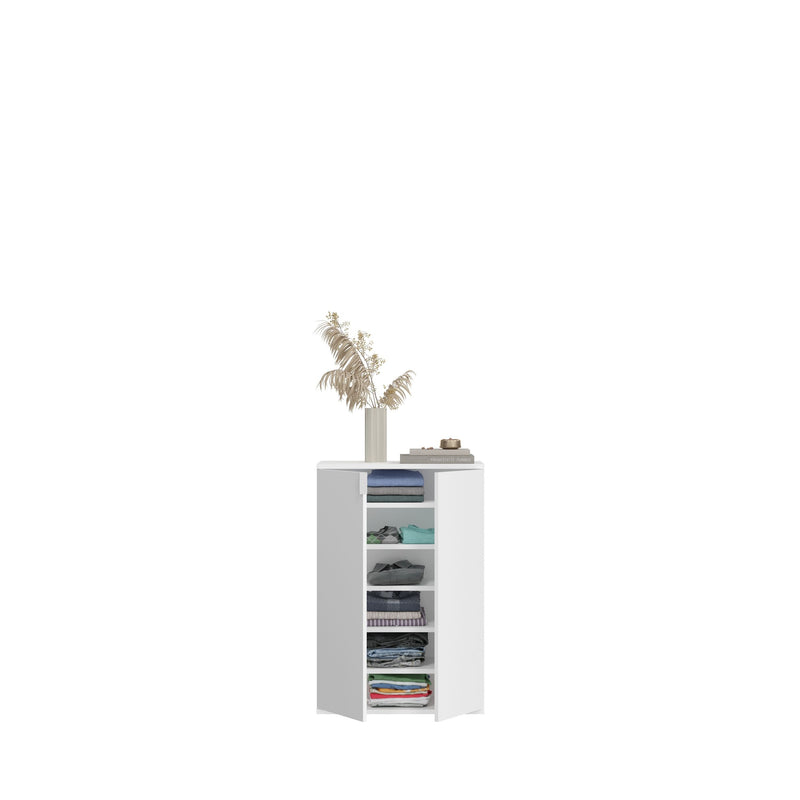Garderobenkombination Weiß Hochglanz, 152x99x34 cm, modern, elegant