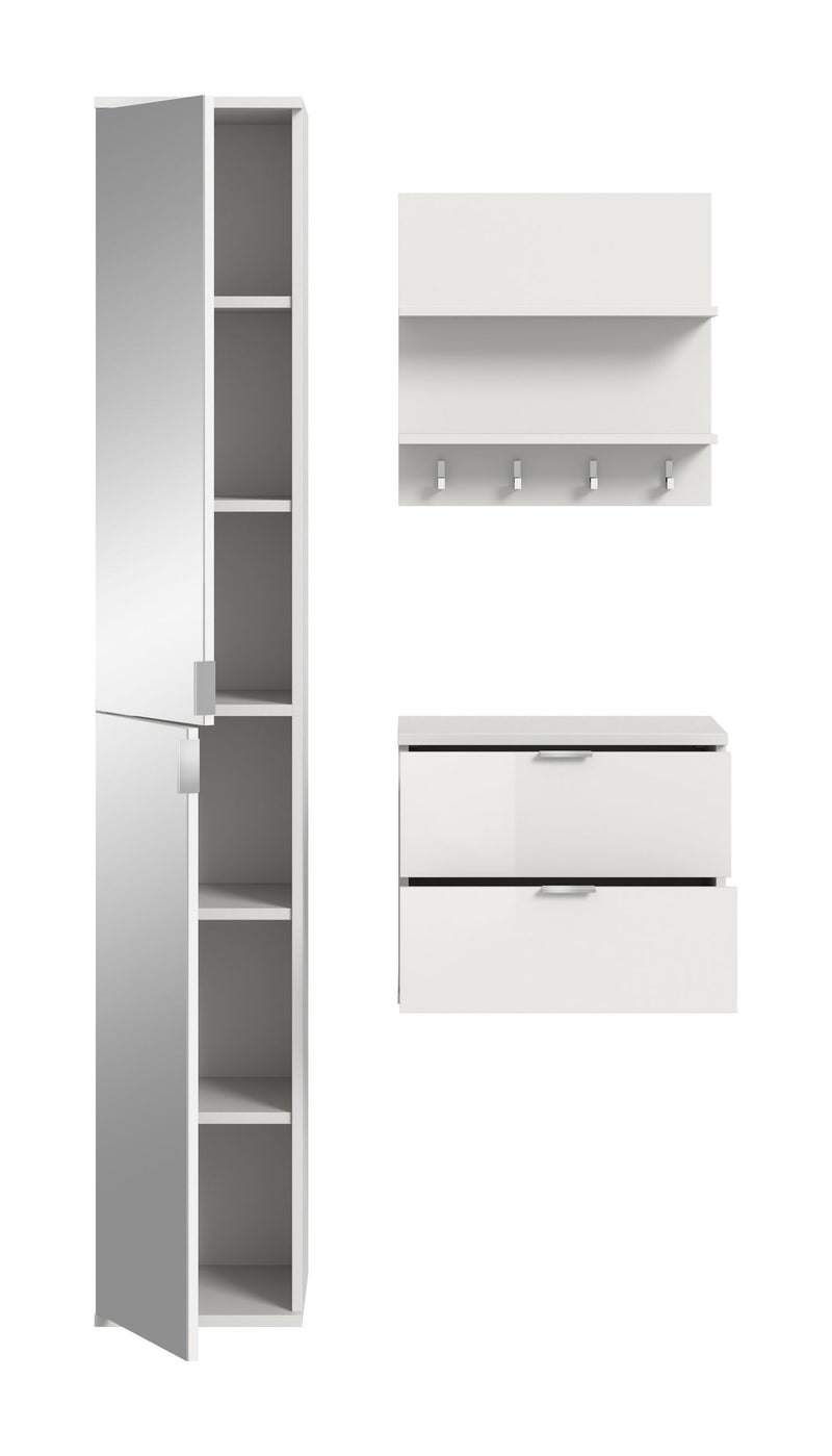 Garderobenkombination Weiß Hochglanz, 82x191x37 cm, FSC-zertifiziert