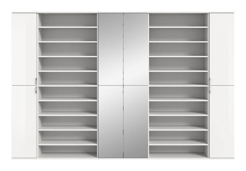 Garderobenschrank Weiß Hochglanz, 262x191x37 cm, FSC-zertifiziert