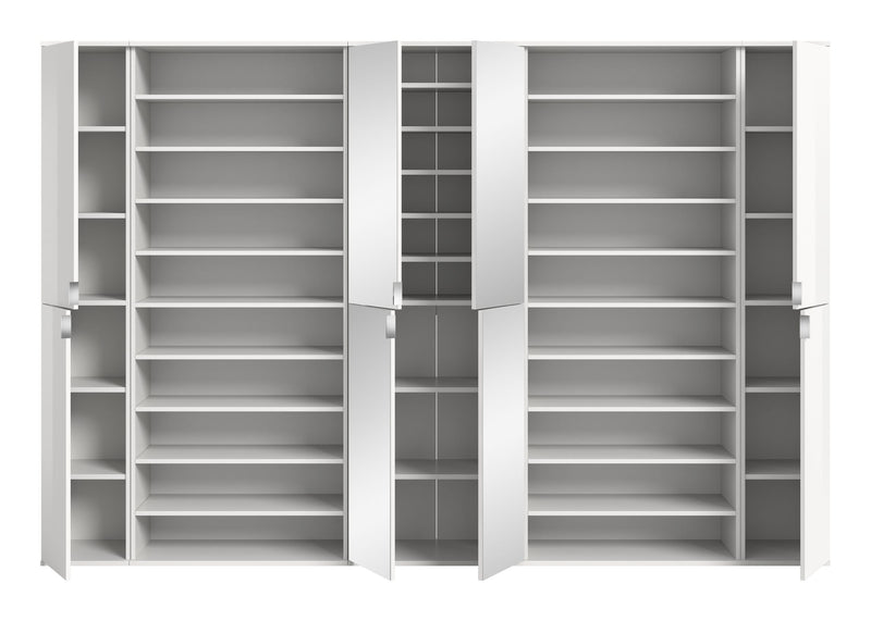 Garderobenschrank Weiß Hochglanz, 262x191x37 cm, FSC-zertifiziert