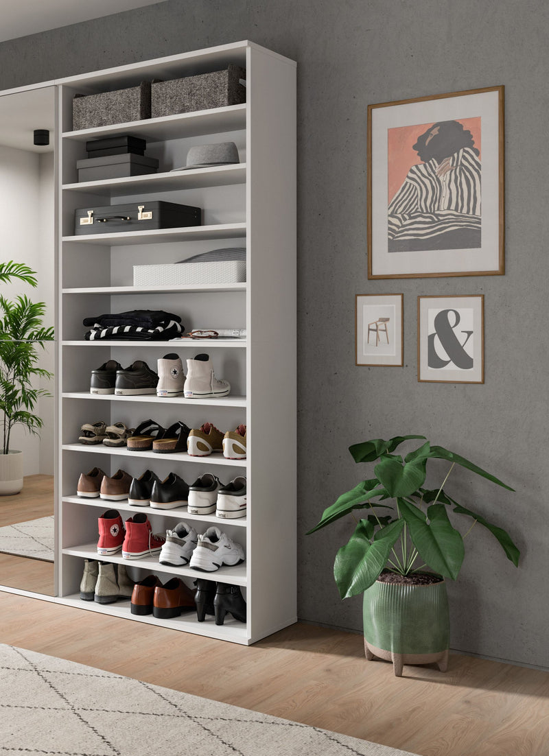 Schuhregal Weiß Nachbildung, 80x191x34 cm, 33 Paar, FSC-zertifiziert