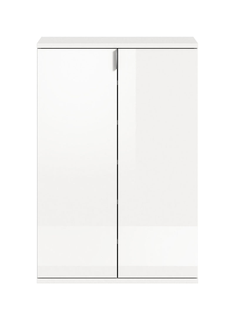Schuhkommode weiß Hochglanz, modernes Design, 61x99x34 cm