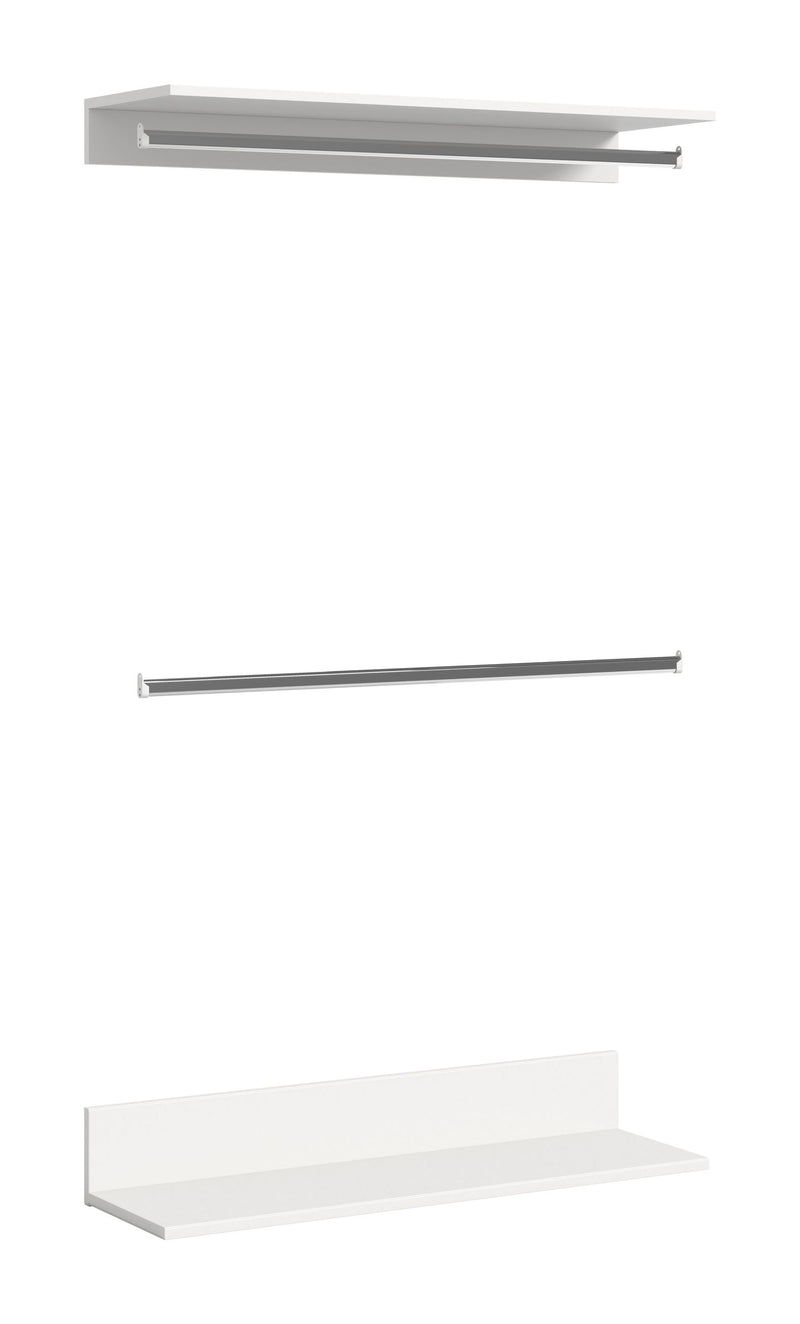 Garderoben-Zwischenbauelement, weiß, Hochglanz, Spanplatte, 110x191x34 cm
