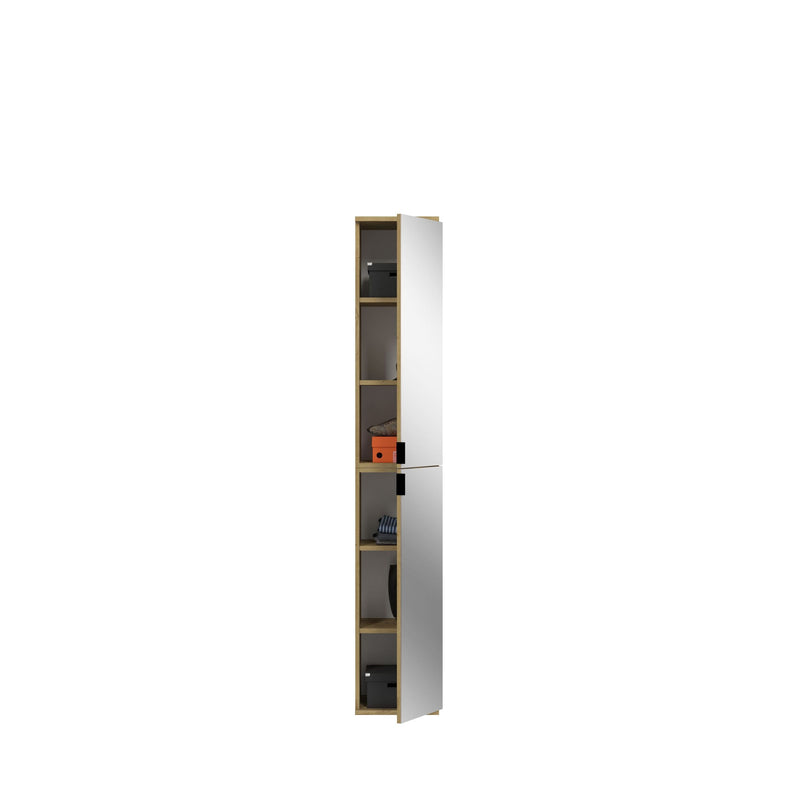 Garderobenschrank Artisan Eiche Spiegelglas 91x193x34 cm