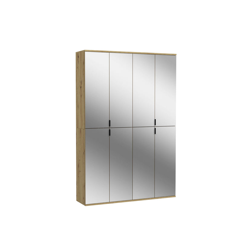 Garderobenschrank Artisan Eiche Spiegelglas 122x193x34 cm