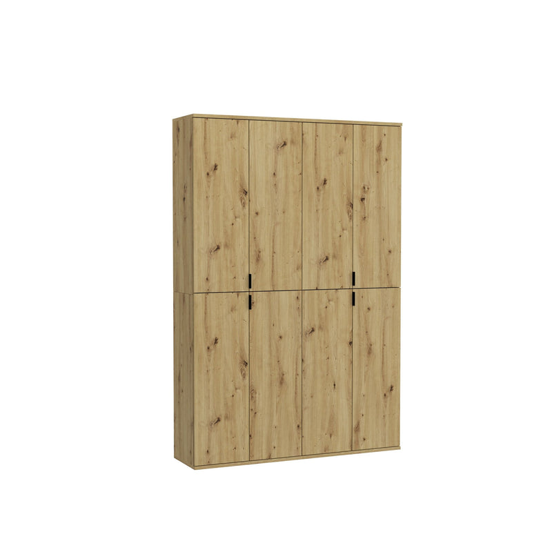 Garderobenschrank Artisan Eiche, Schwarz, 122x193x34 cm, modern