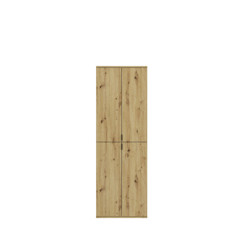 Garderobenschrank Artisan Eiche, Spiegelglas, 183x193x34 cm