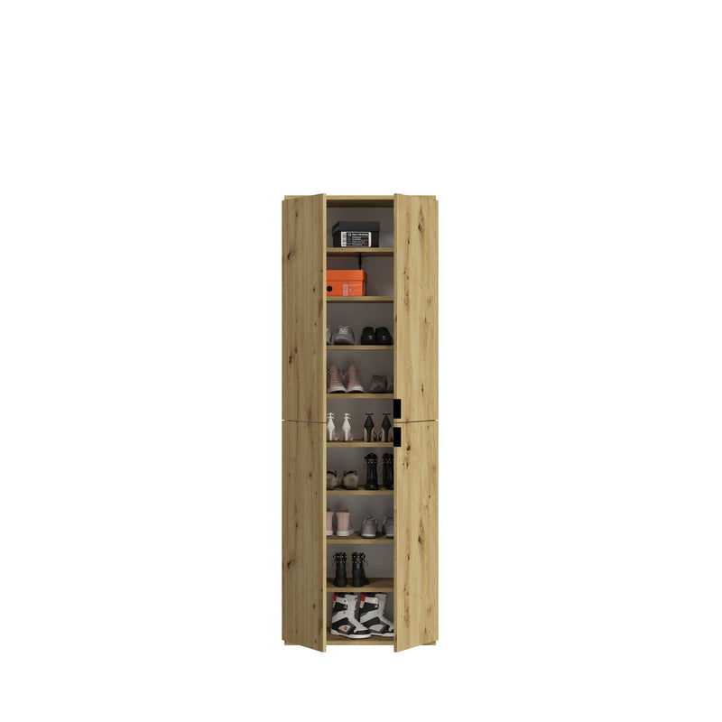 Garderobenschrank Artisan Eiche, Spiegelglas, 183x193x34 cm