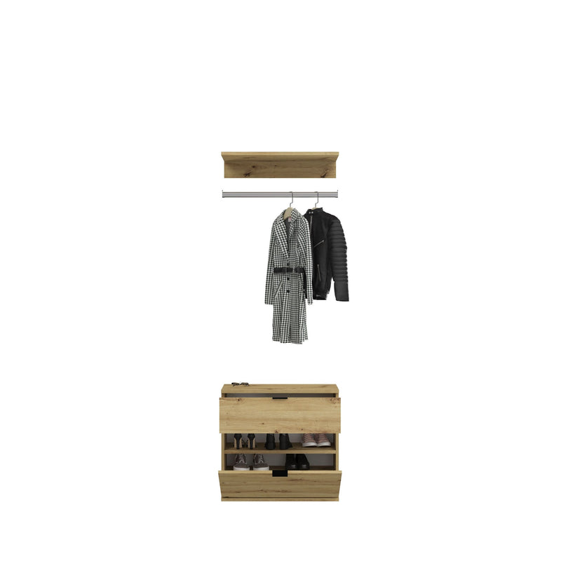 Garderobenkombination Artisan Eiche, 152x193x34 cm, Regale & Schubladen