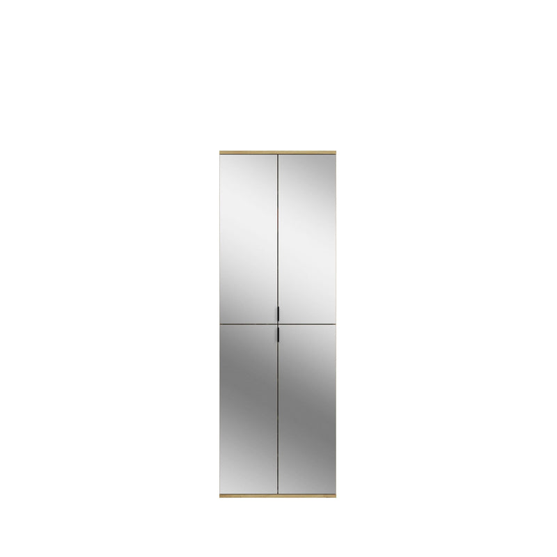 Garderobenkombination Artisan Eiche, Schwarz, 213x193x34 cm, Spiegelschrank