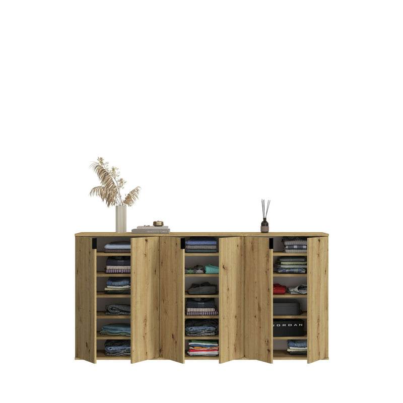 Dielenkommode Artisan Eiche, 183x99x34 cm, mit Metallakzenten