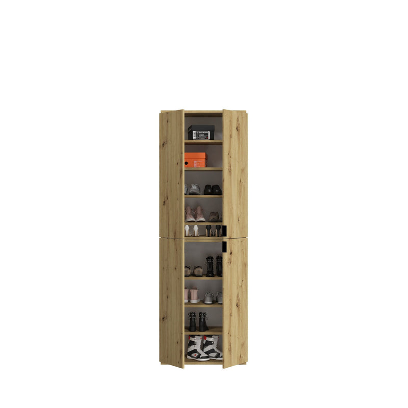 Hochschrank Artisan Eiche Nachbildung, 61x193x34 cm, Metallgriff schwarz