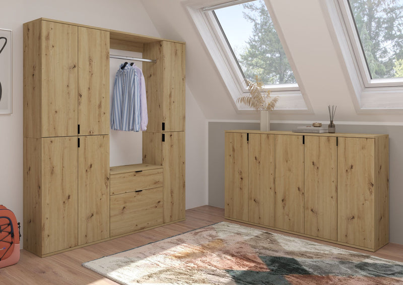 Kommode Artisan Eiche Nachbildung, 30x99x34 cm, modernes Design