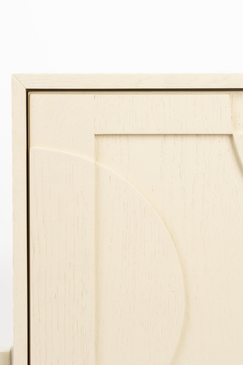 ZUIVER Beistelltisch FACES – Massivholz & 3D-Front
