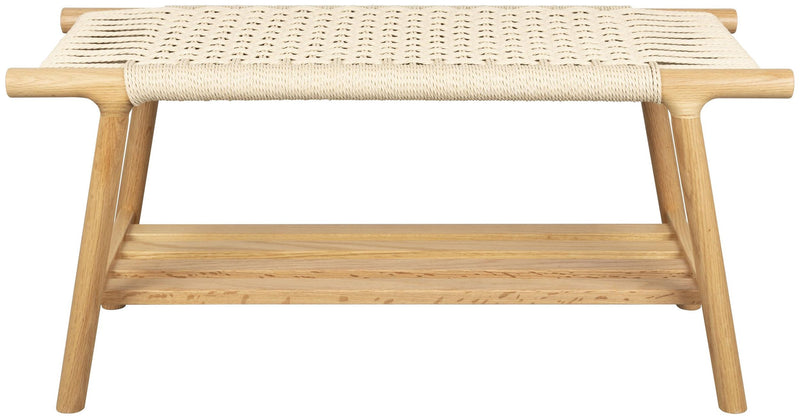 Sitzbank Kintaro aus Eiche | Japandi-Design mit Seilgeflecht