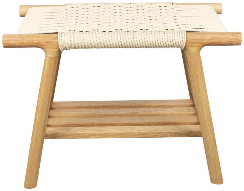 Sitzbank Hocker Kintaro aus Eiche | Japandi-Design mit Seilgeflecht