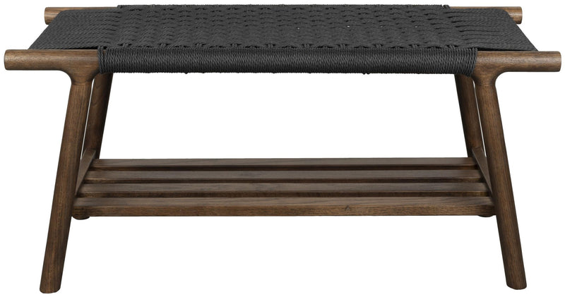Sitzbank Kintaro Walnuss | Japandi-Design & Seilgeflecht