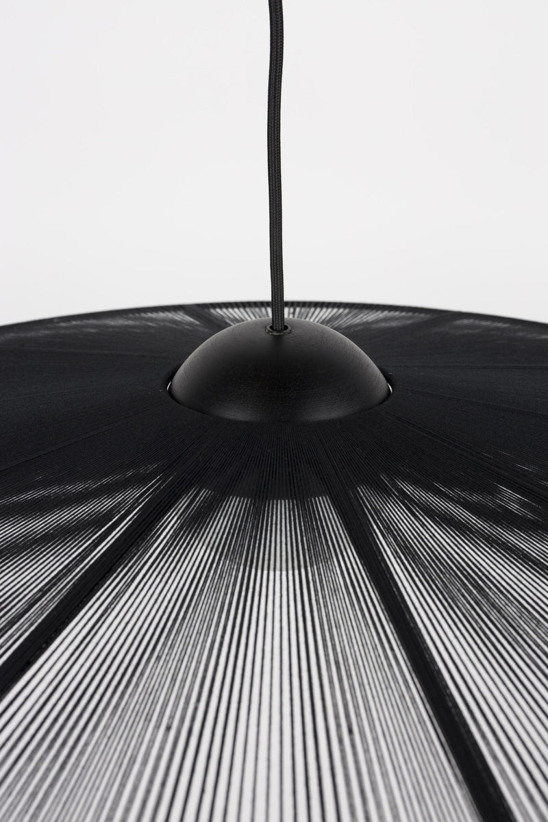 Zuiver Hängelampe Belle S Schwarz | Design-Leuchte mit Seil-Schirm