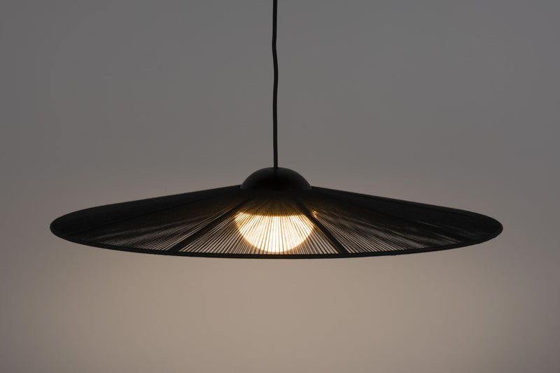 Zuiver Hängelampe Belle S Schwarz | Design-Leuchte mit Seil-Schirm