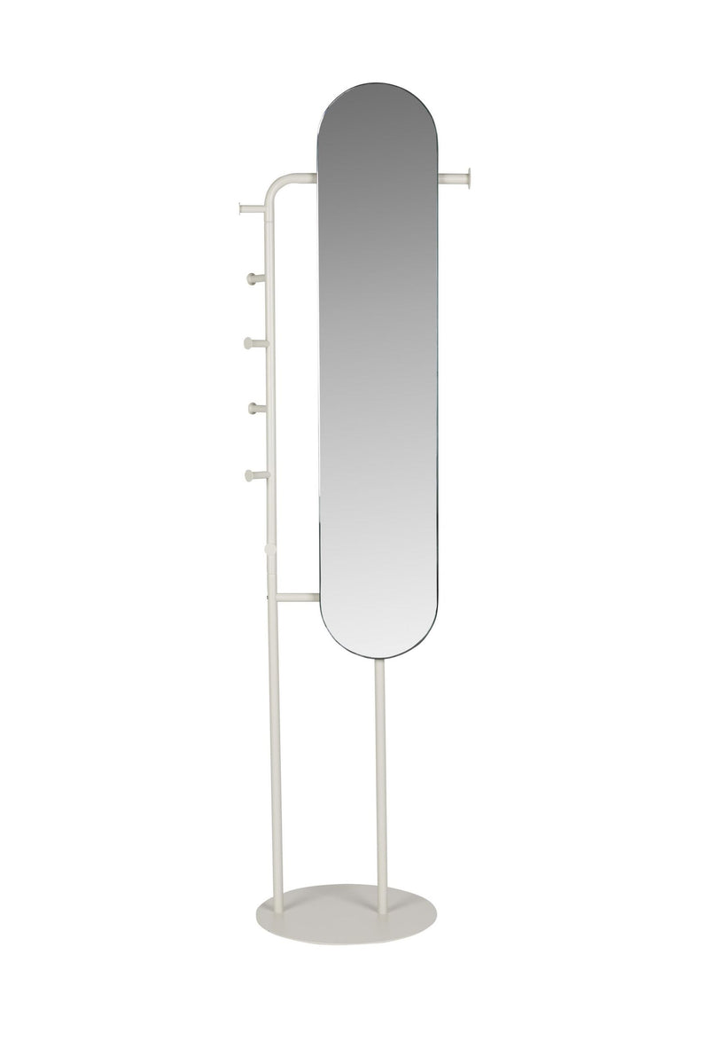 Standspiegel Vero Beige mit Garderobe | Design von Zuiver