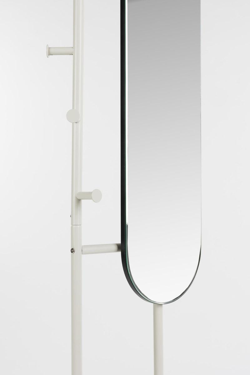 Standspiegel Vero Beige mit Garderobe | Design von Zuiver