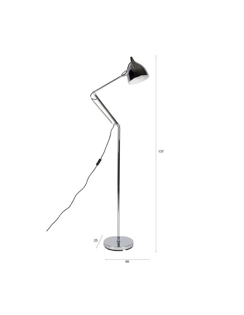 Zuiver Stehlampe Reader | Design-Klassiker in Chrom-Optik