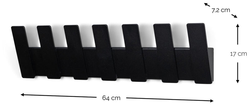 ANGLE 7 Wandgarderobe Hakenleiste, Minimalistischer Stahl, von Spinder