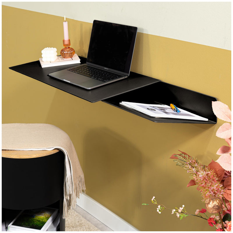 Spinder DRIFT Desk: Moderner Stahl-Schreibtisch Konsole Taupe Schwarz
