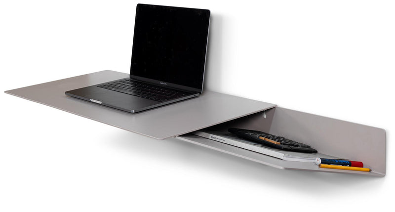 Spinder DRIFT Desk: Moderner Stahl-Schreibtisch Konsole Taupe Schwarz