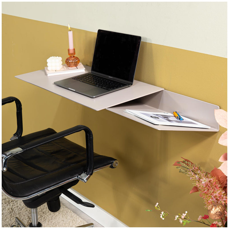 Spinder DRIFT Desk: Moderner Stahl-Schreibtisch Konsole Taupe Schwarz