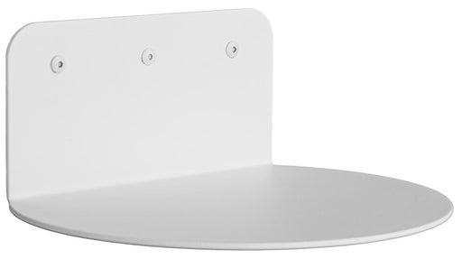 Wandregal Flex Ablage Stahl Skandinavisch von Spinder Design in Weiß, Gesamtansicht mit gerundeter Ablagefläche und Rückwand.