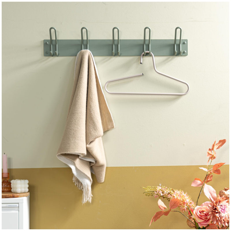 Wandgarderobe Hakenleiste MILES 5 Minimalistischer Stahl-Look Spinder