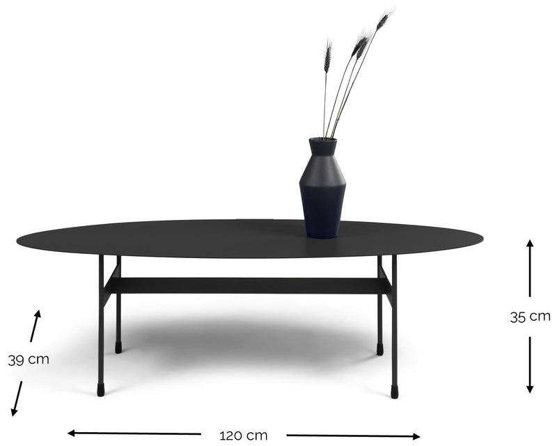 Spinder MIRA OVAL Couchtisch 125 x 40 cm Oval Stahl Minimalistisch