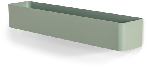 Gesamtansicht des Spinder MULTI 5 SHELF in Salbeigrün mit rechteckiger, offener Behälterform und abgerundeten Ecken.