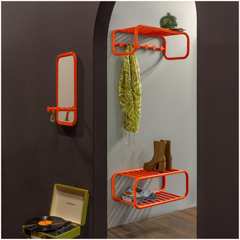 Spinder Retro Stahl-Garderobe mit Ablage 70er Jahre Stil viele Farben