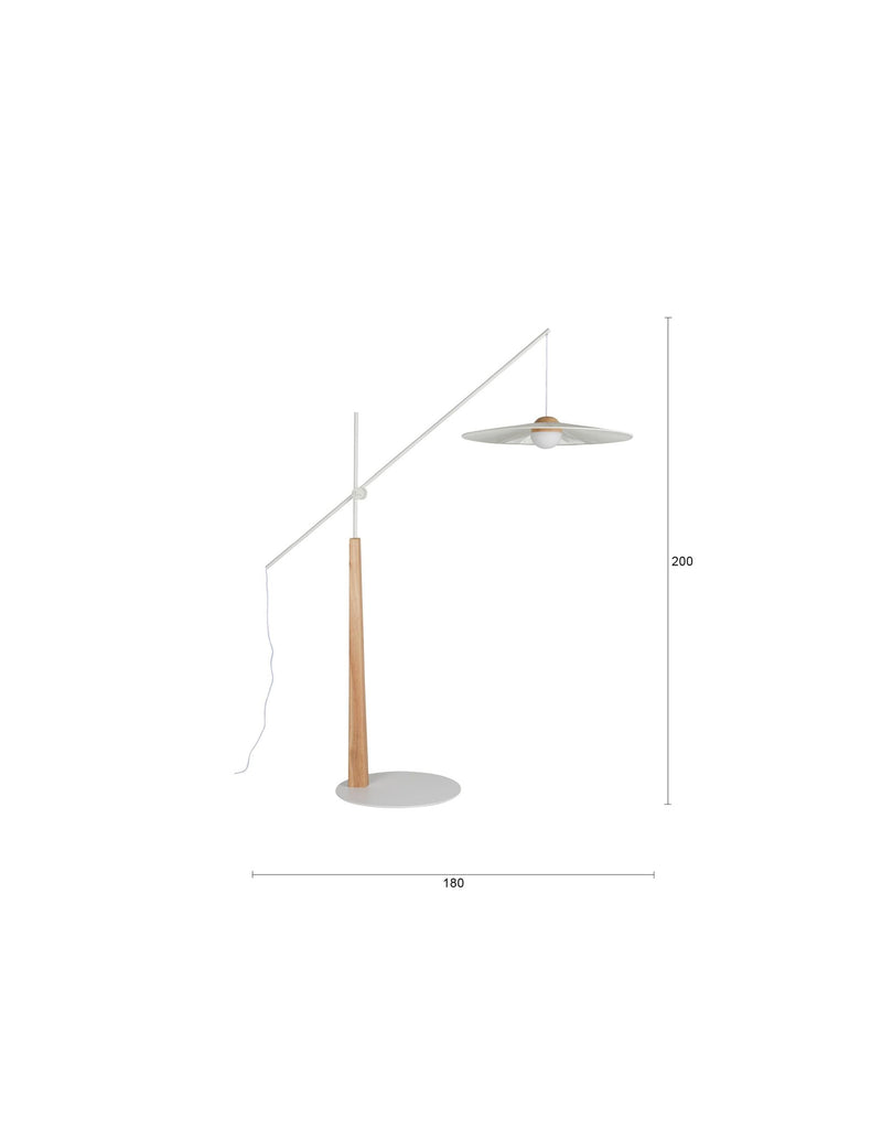 Zuiver Bogenlampe Belle | Verstellbare Stehleuchte mit Stoffschirm