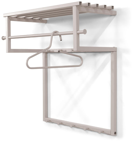 Spinder RIZZOLI Stahl-Garderobe im skandinavischen Stil, Color Edition mit Kleiderstange und Hutablage.