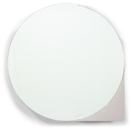 Spinder SONNET Spiegelschrank mit rundem Spiegelfront und eckigem Gehäuse in Gesamtansicht.