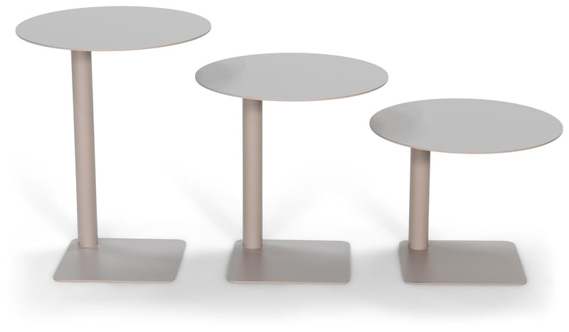 Spinder SUNNY 30 Moderner Stahl-Beistelltisch, rund in Schwarz oder Taupe