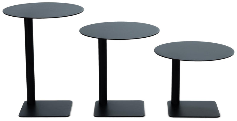 Spinder SUNNY 30 Moderner Stahl-Beistelltisch, rund in Schwarz oder Taupe