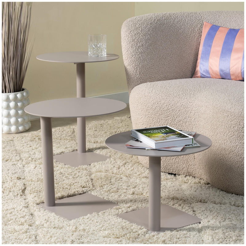 Spinder SUNNY 40 Beistelltisch Modern Stahl rund in Schwarz oder Taupe