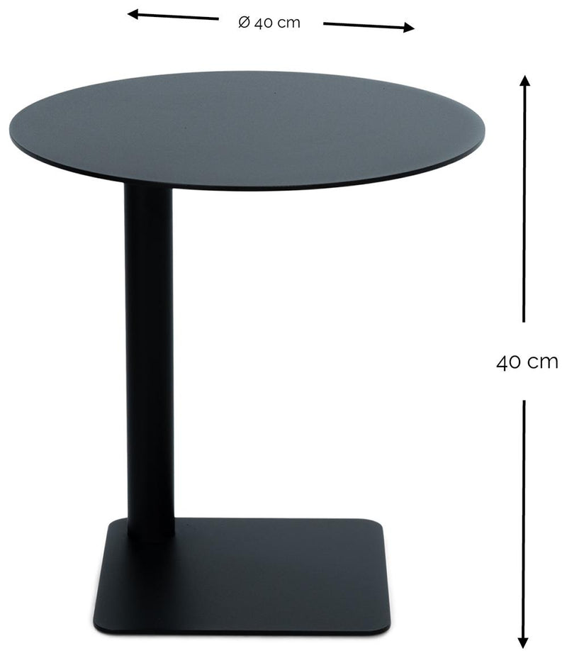 Spinder SUNNY 40 Beistelltisch Modern Stahl rund in Schwarz oder Taupe